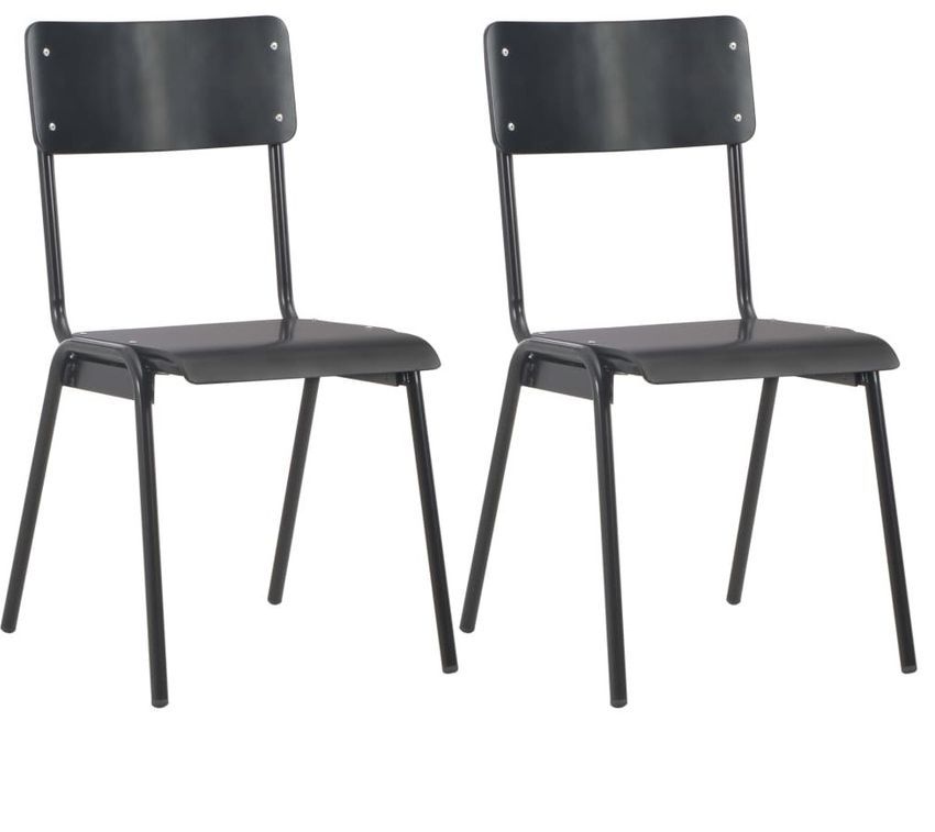 Chaise bois et pieds métal noir Kaem - Lot de 2 - Photo n°1