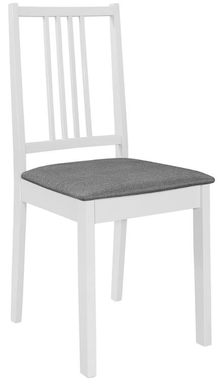 Chaise caoutchouc massif blanc et tissu gris Vil - Lot de 2 - Photo n°2