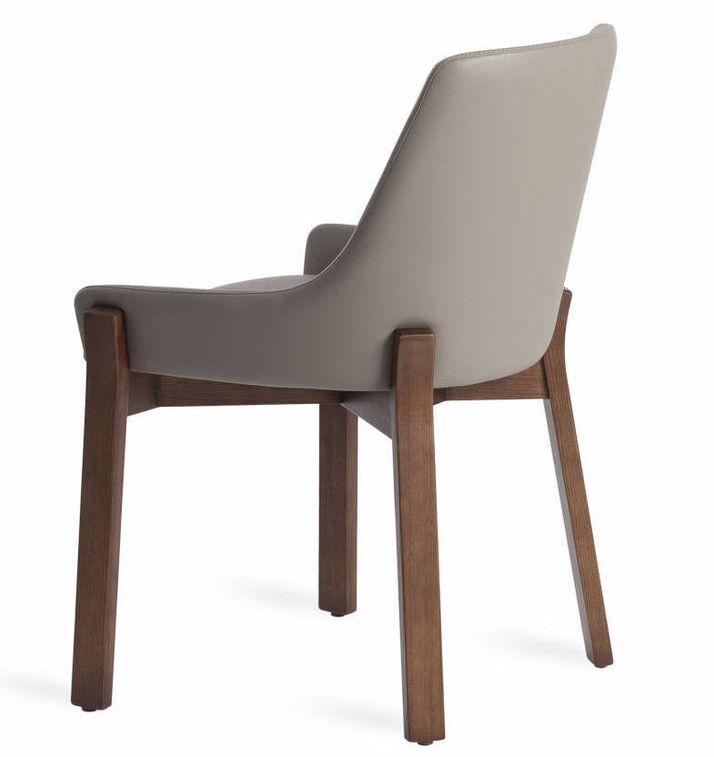 Chaise contemporaine bois frêne et simili cuir Sylva - Lot de 2 - Photo n°3