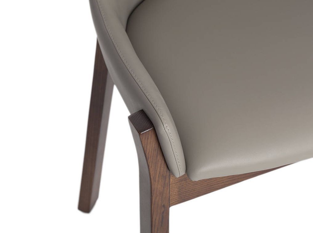 Chaise contemporaine bois frêne et simili cuir Sylva - Lot de 2 - Photo n°6