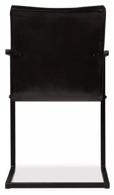 Chaise cuir anthracite métal noir Kandyas - Lot de 6 - Photo n°6