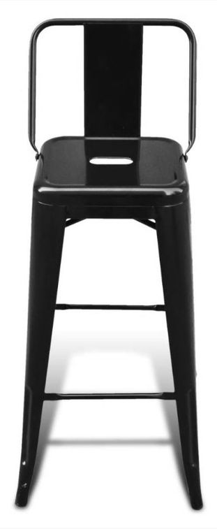 Chaise de bar avec dossier métal noir Ortsy - Lot de 2 - Photo n°4