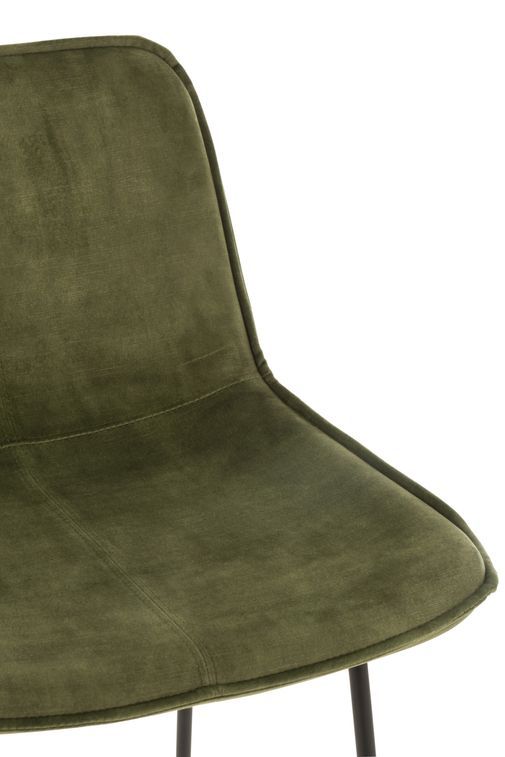 Chaise de bar métal et tissu doux vert Laurel 76.6 cm - Photo n°4