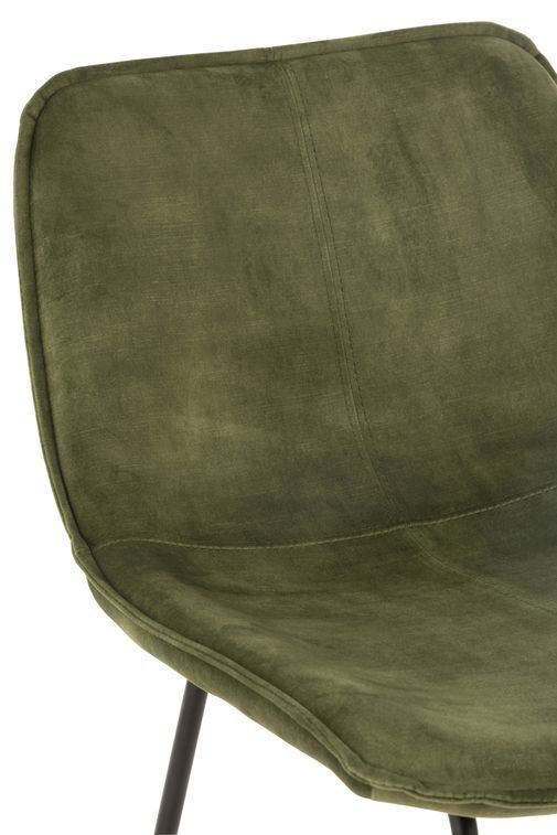 Chaise de bar métal et tissu doux vert Laurel 76.6 cm - Photo n°5