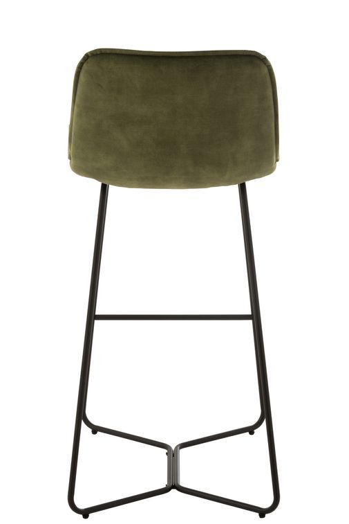 Chaise de bar métal et tissu doux vert Laurel 76.6 cm - Photo n°8