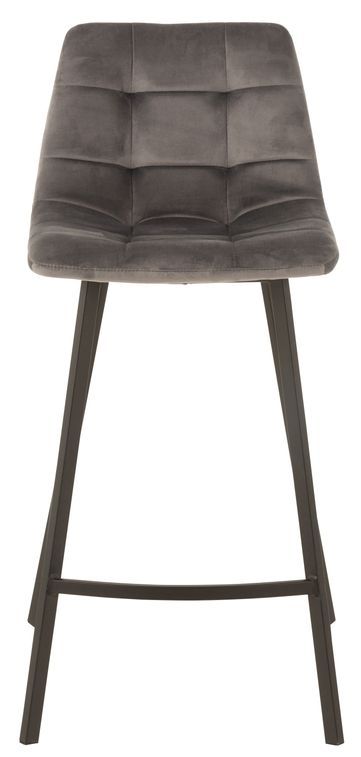 Chaise de bar métal gris Benji L 47 cm - Photo n°2
