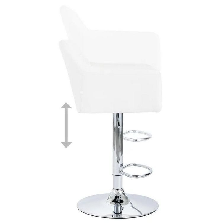 Chaise de bar simili cuir blanc et pied métal chromé Oxym - Photo n°4