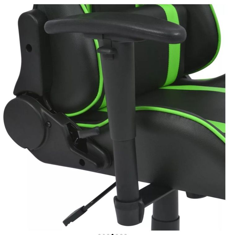 Chaise de bureau avec accoudoirs et repose pieds similicuir vert et noir Fergia 2 - Photo n°6