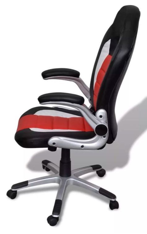 Chaise de bureau avec accoudoirs similicuir et métal multicolore Raylan 2 - Photo n°3