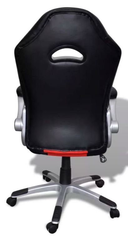 Chaise de bureau avec accoudoirs similicuir et métal multicolore Raylan 2 - Photo n°5