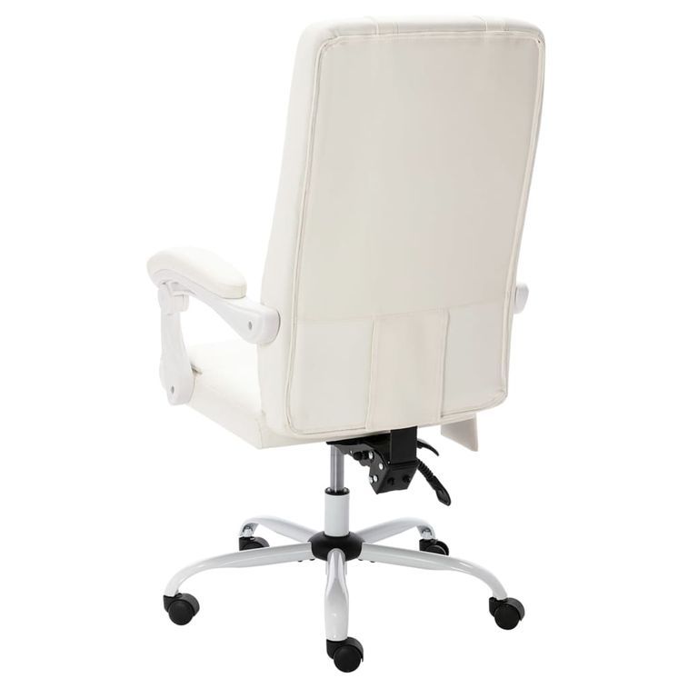 Chaise de bureau de massage Blanc Similicuir - Photo n°4