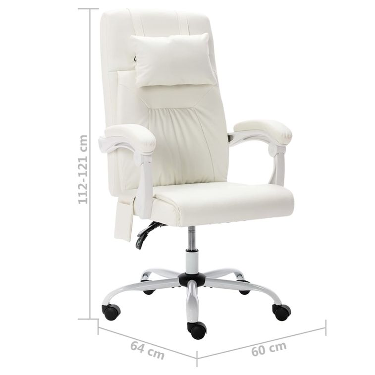 Chaise de bureau de massage Blanc Similicuir - Photo n°8