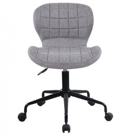 Chaise de bureau design tissu gris clair Hermes - Photo n°1