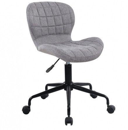 Chaise de bureau design tissu gris clair Hermes - Photo n°2