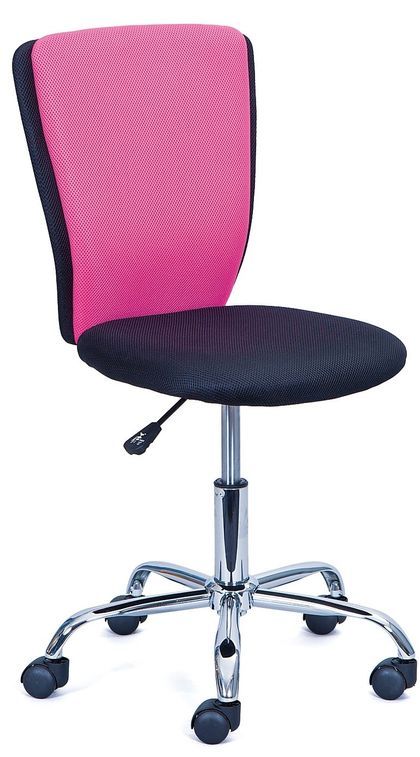 Chaise de bureau enfant rose et noir Tinny - Photo n°1