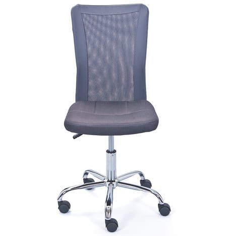 Chaise de bureau grise et pieds métal chromé Kelly - Photo n°2