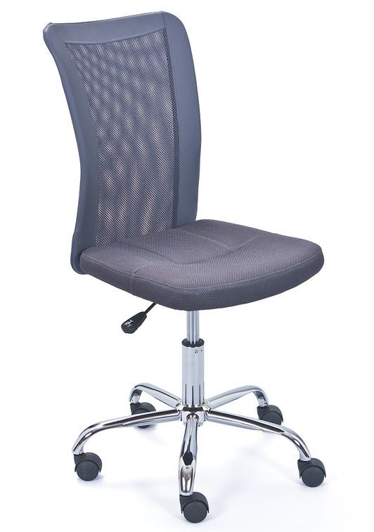 Chaise de bureau grise et pieds métal chromé Kelly - Photo n°1