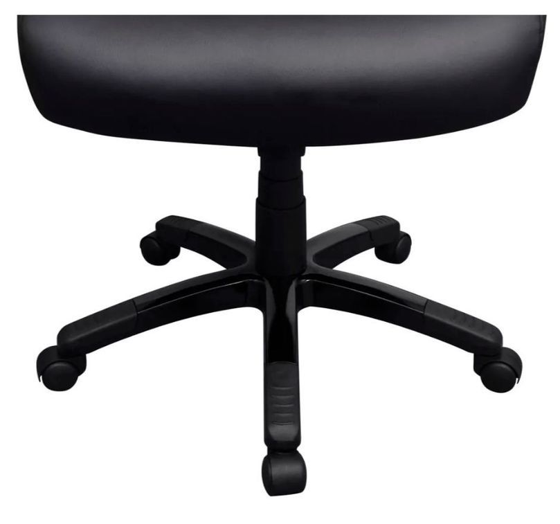 Chaise de bureau pivotante avec accoudoirs similicuir noir Mikane - Photo n°5