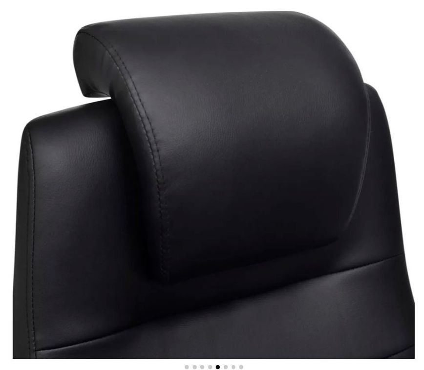 Chaise de bureau pivotante avec accoudoirs similicuir noir Mikane - Photo n°6
