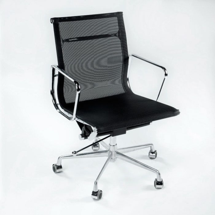 Chaise de bureau réglable maille noir et métal chromé Azur - Photo n°1