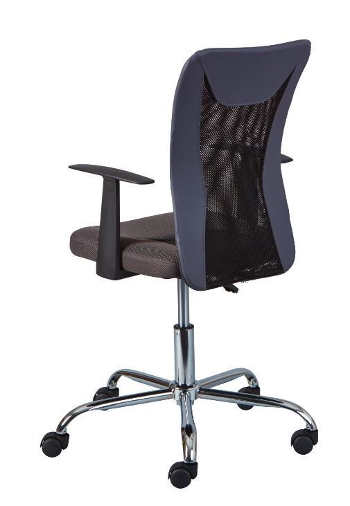 Chaise de bureau réglable simili cuir gris et noir Roll - Photo n°2