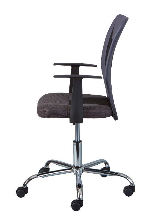 Chaise de bureau réglable simili cuir gris et noir Roll - Photo n°3