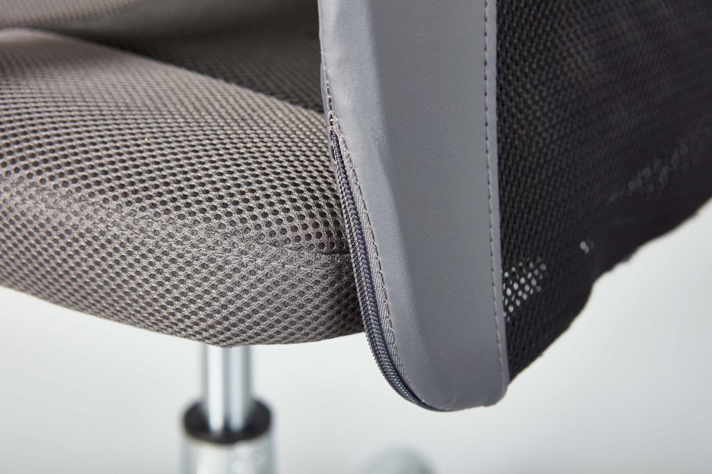 Chaise de bureau réglable simili cuir gris et noir Roll - Photo n°7