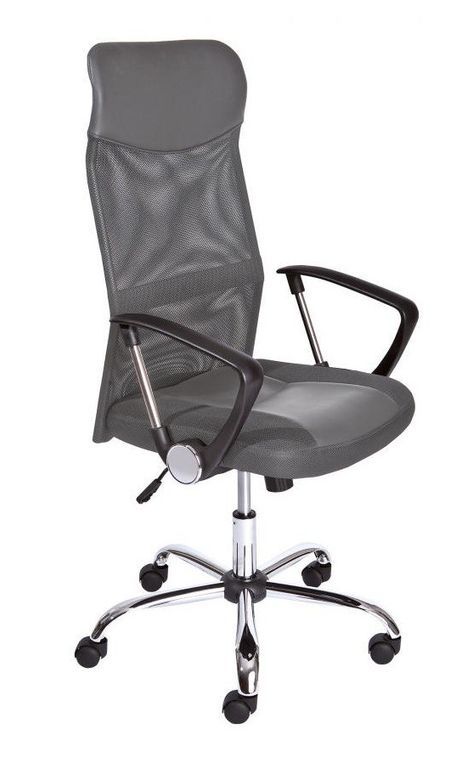 Chaise de bureau réglable simili cuir gris Turin - Photo n°1