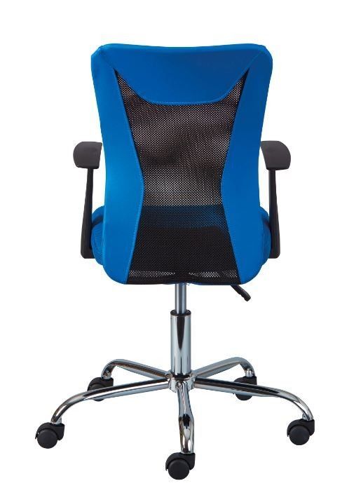 Chaise de bureau réglable simili cuir noir et bleu Roll - Photo n°5