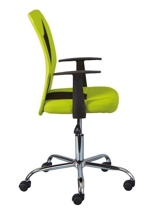 Chaise de bureau réglable simili cuir vert et noir Roll - Photo n°2