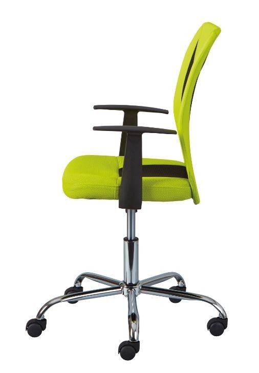 Chaise de bureau réglable simili cuir vert et noir Roll - Photo n°5