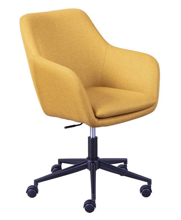 Chaise de bureau réglable tissu jaune Zenit - Photo n°1