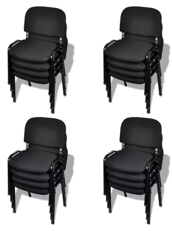 Chaise de bureau tissu et pieds métal noir Minisane - Lot de 16 - Photo n°6