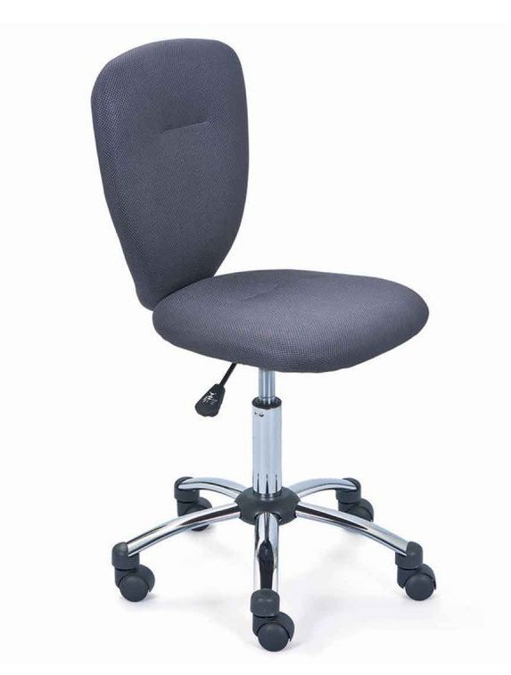 Chaise de bureau tissu noir et pied métal chromé Pezzi - Photo n°1