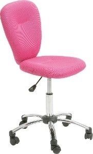 Chaise de bureau tissu rose et pieds métal chromé Pezzi - Photo n°2