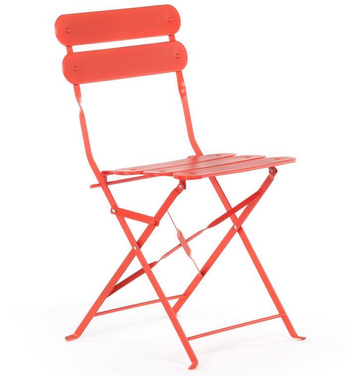 Chaise de jardin acier rouge mate Dola - Photo n°1