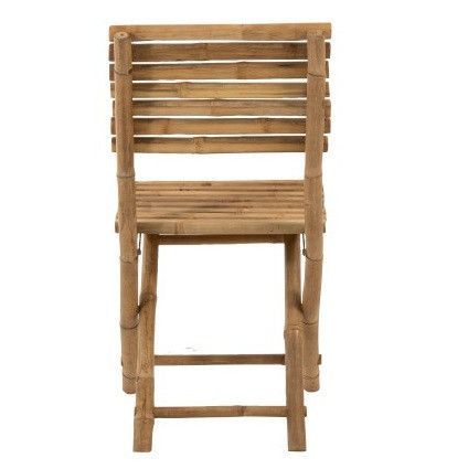 Chaise de jardin pliable bambou clair Nayra L 54 cm - Photo n°5