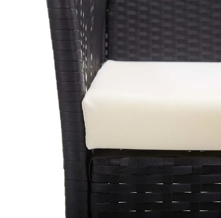 Chaise de jardin tissu blanc et résine noire Ragen - Lot de 2 - Photo n°4