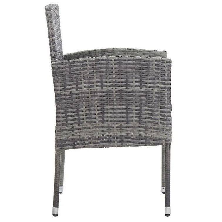Chaise de jardin tissu et résine tressée gris Remim - Lot de 2 - Photo n°2