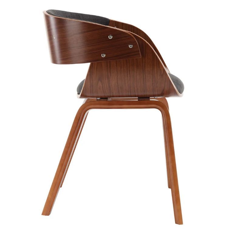 Chaise de salle à manger bois foncé et tissu gris Onetop - Photo n°3