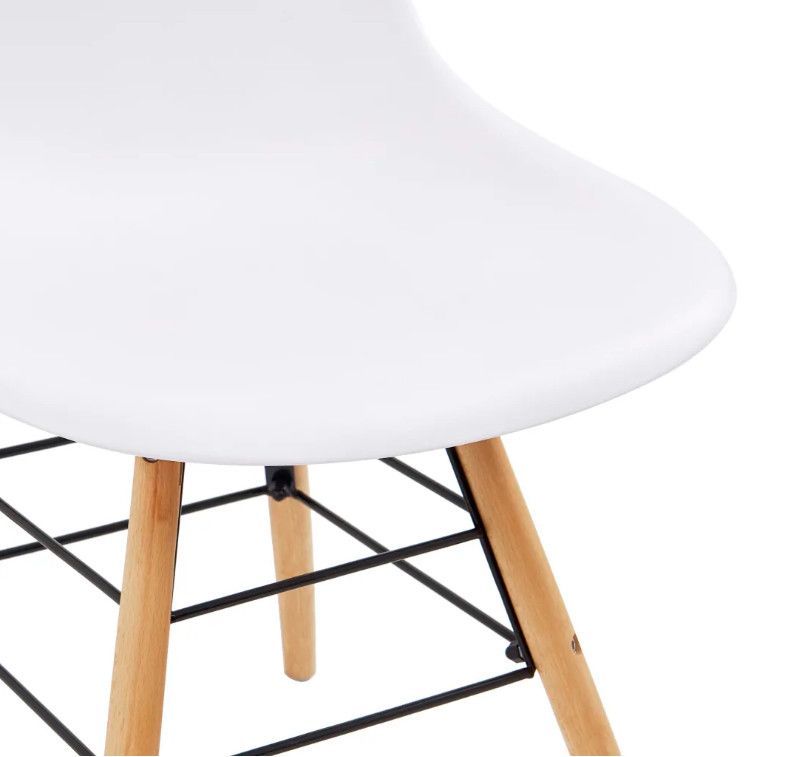 Chaise de salle à manger polypropylène blanc et hêtre clair Presta - Lot de 4 - Photo n°6