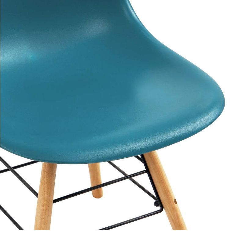 Chaise de salle à manger polypropylène bleu turquoise et hêtre clair Presta - Lot de 4 - Photo n°6