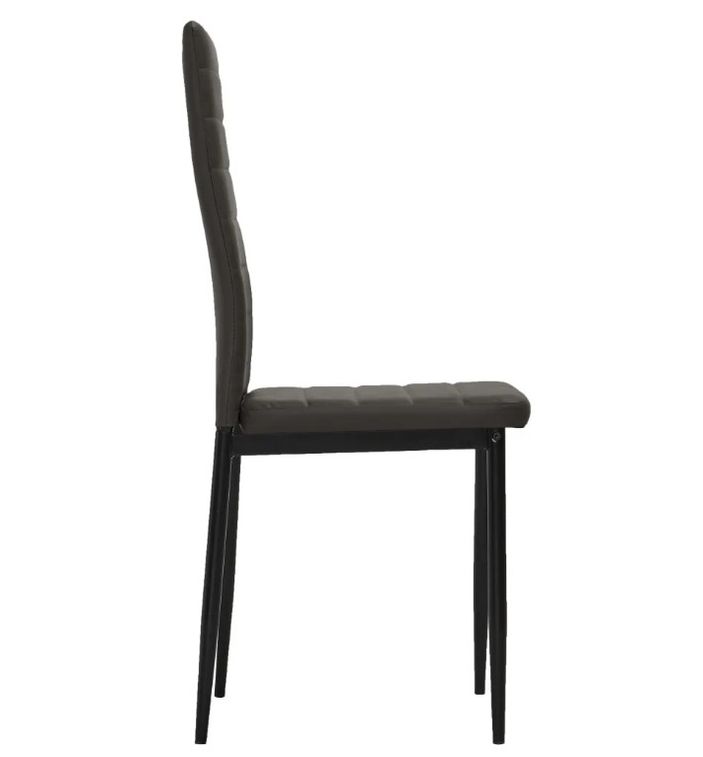 Chaise de salle à manger simili cuir gris et métal noir Melky- Lot de 4 - Photo n°4
