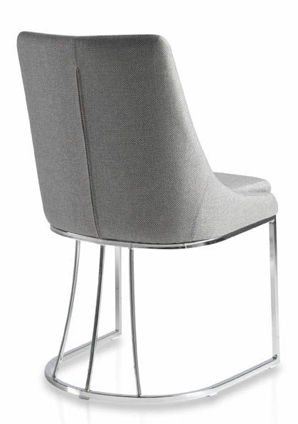 Chaise design acier inoxydable et tissu Korza - Photo n°2