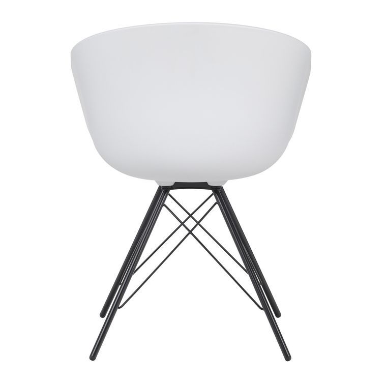 Chaise design avec accoudoirs polypropylène blanc et métal noir Marky - Photo n°3