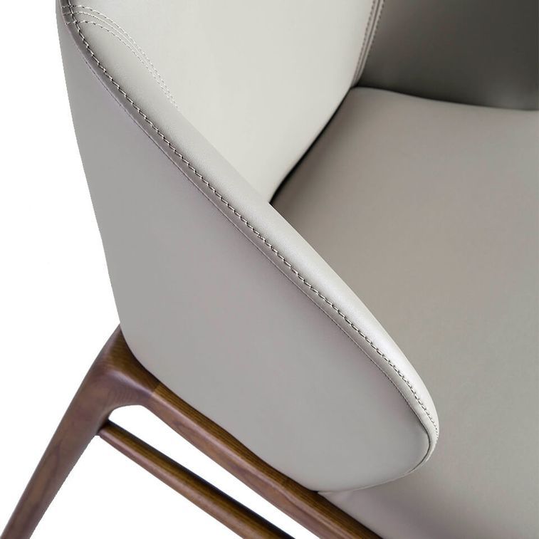 Chaise design en bois de frêne et simili cuir Riva - Lot de 2 - Photo n°5