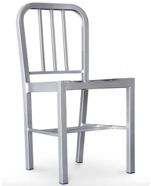 Chaise design métal argenté Kovy - Photo n°1