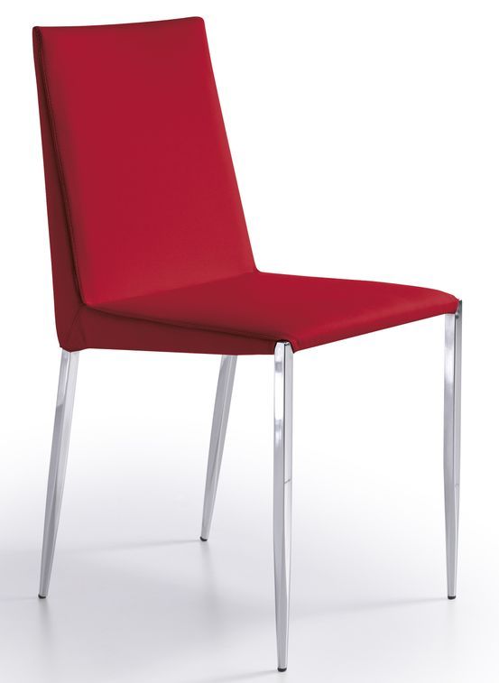 Chaise design Rouge Oliva - Lot de 2 - Photo n°1