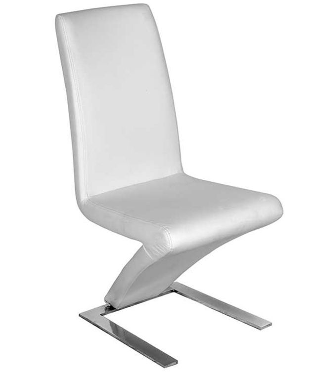 Chaise design simili blanc Vogue - Lot de 2 - Photo n°1
