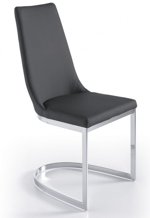Chaise design simili cuir et acier chromé Stari - Lot de 4 - Photo n°5